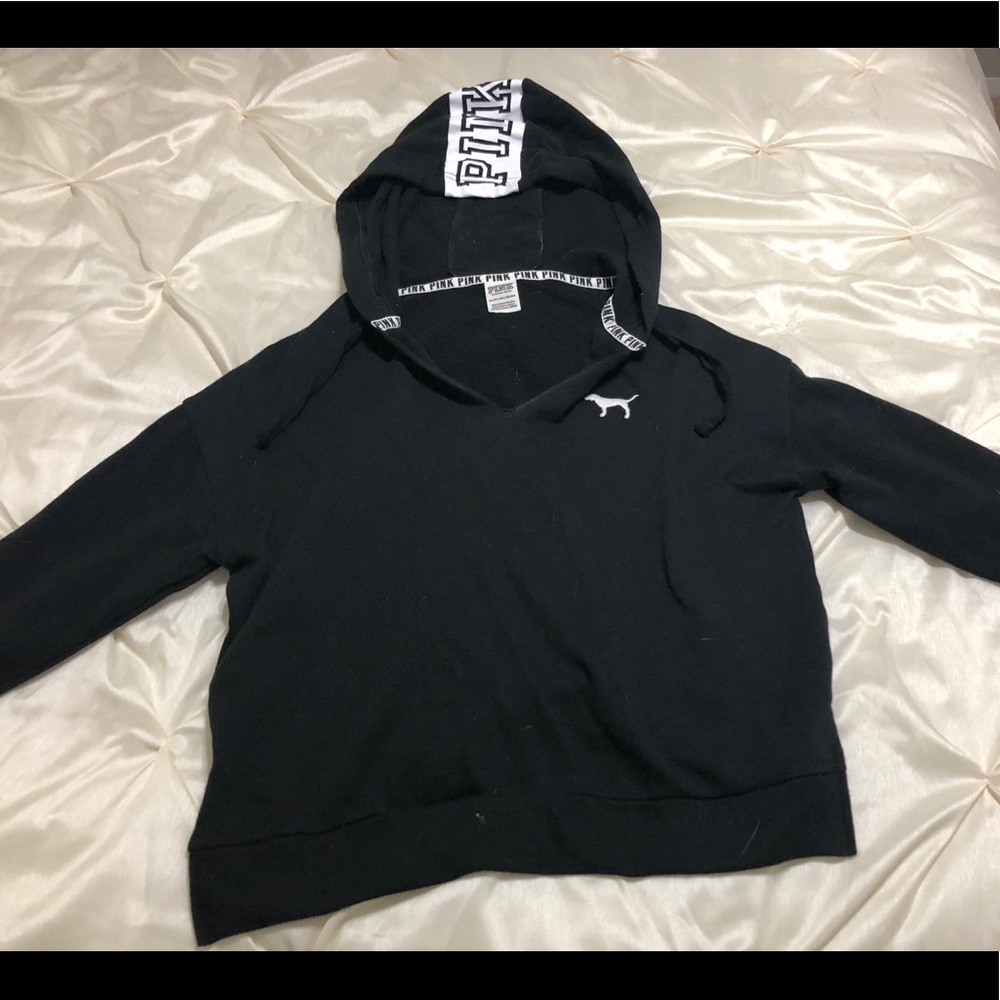 VICTORIA’S SECRET PINK BLACK PULLOVER HOODIE